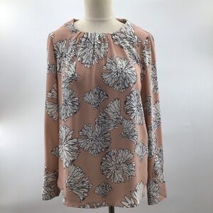 H&M Floral Blouse - Soft Pink and White